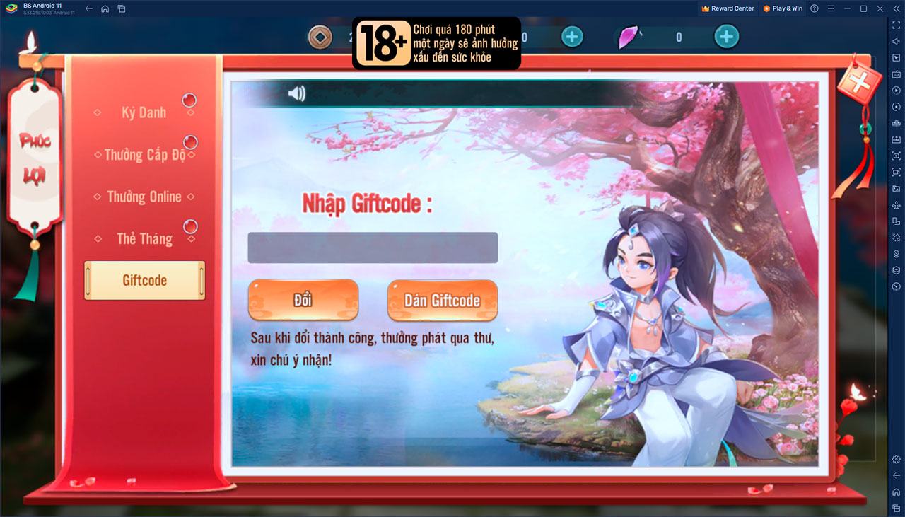 Hướng dẫn nạp giftcode khi chơi Hiệp Khách Chi Ca trên PC cùng BlueStacks