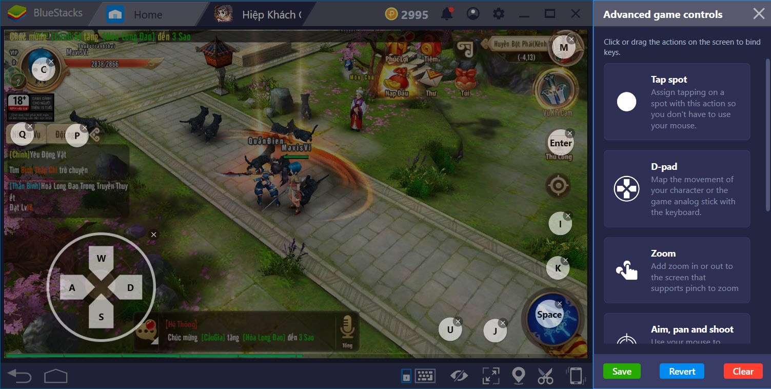 Hướng dẫn thiết lập Game controls khi chơi Hiệp Khách Giang Hồ với BlueStacks 4