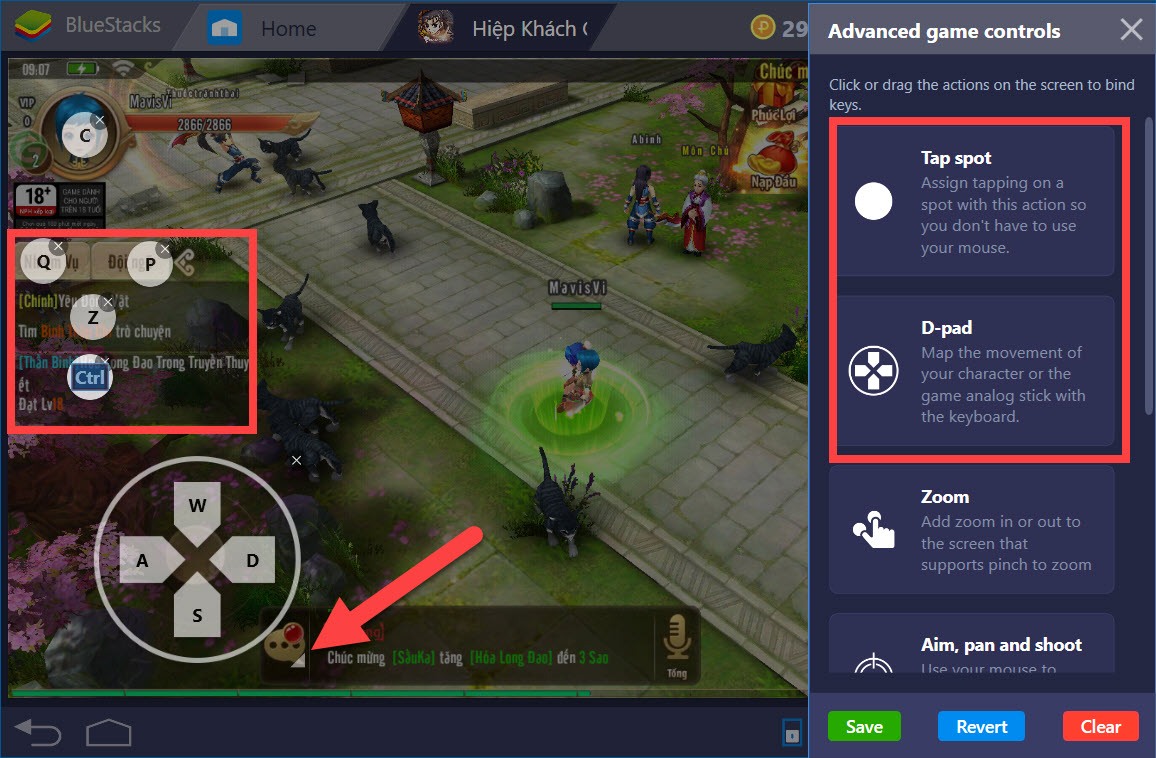 Hướng dẫn thiết lập Game controls khi chơi Hiệp Khách Giang Hồ với BlueStacks 4