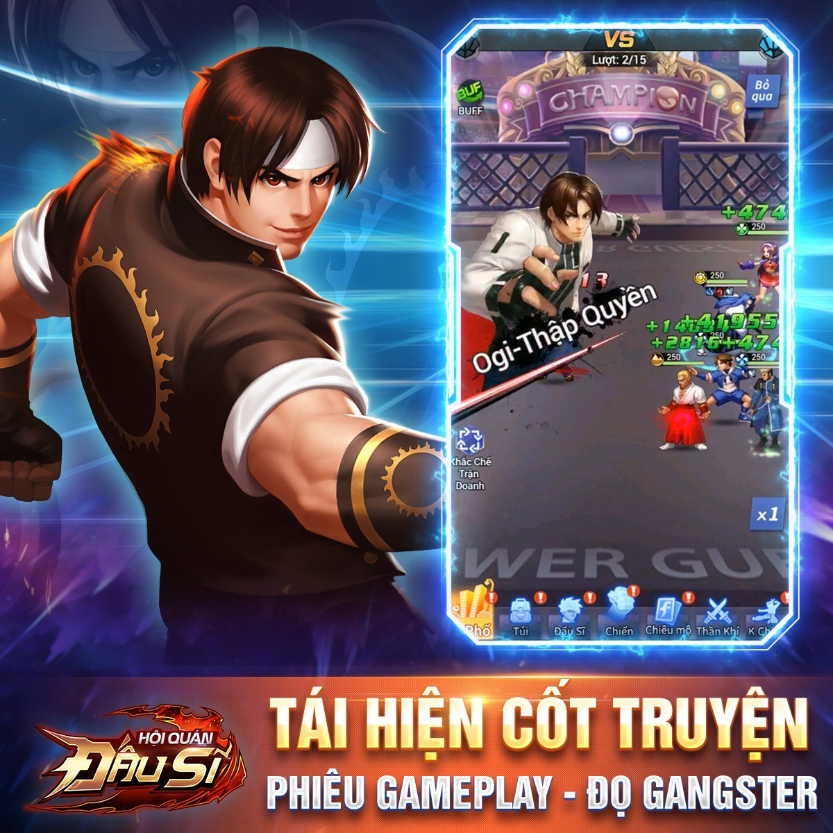 Hội Quán Đấu Sĩ: Game đấu tướng rảnh tay đề tài Quyền Vương - The King of Fighters sắp ra mắt