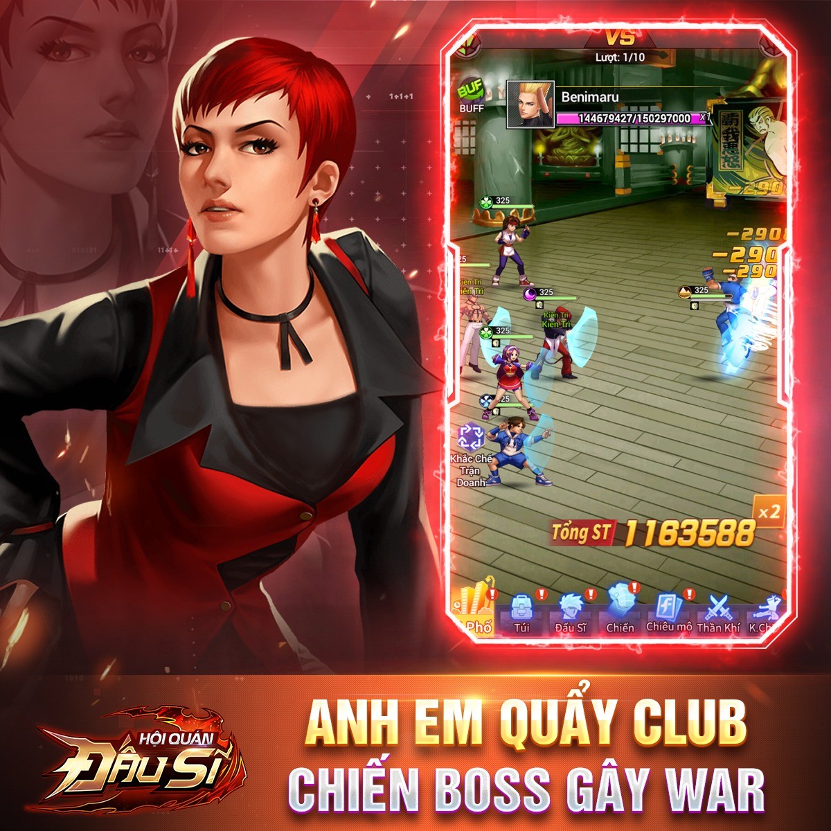 Hội Quán Đấu Sĩ: Game đấu tướng rảnh tay đề tài Quyền Vương - The King of Fighters sắp ra mắt