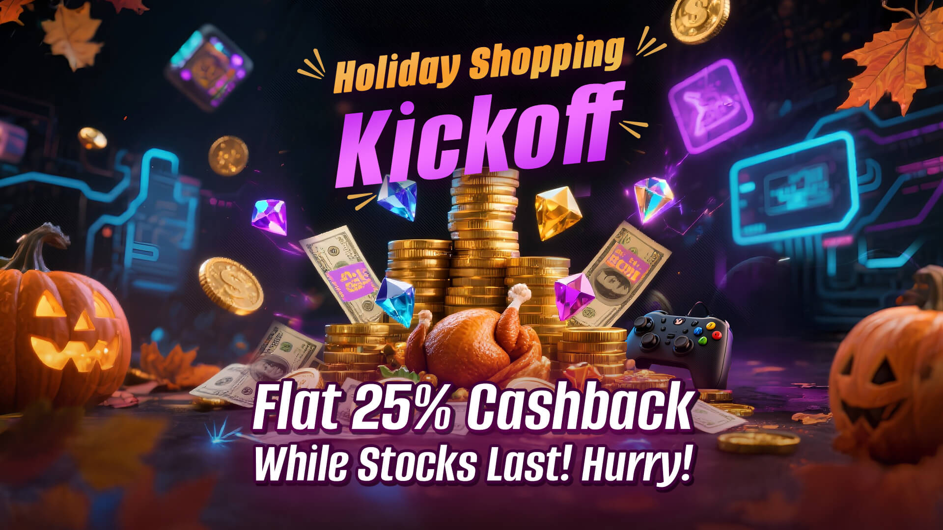 Holiday Shopping Kickoff – Flat 25% Cashback on Exclusive Games!