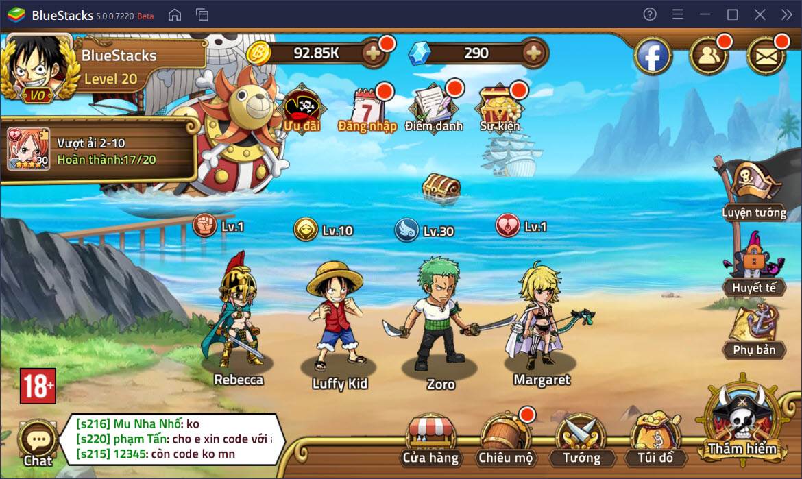 Truy tìm kho báu One Piece và trở thành Huyền Thoại Hải Tặc cùng BlueStacks