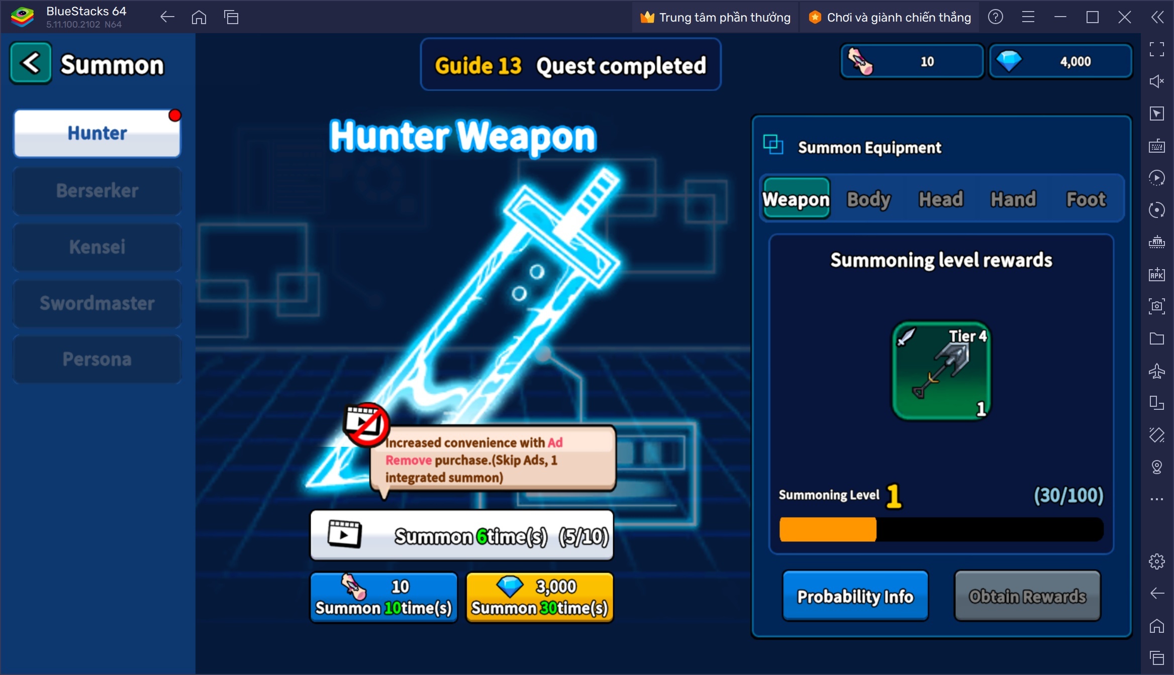 Sinh tồn giữa bầy quái vật khi chơi Hunter Raid: Idle RPG trên PC với BlueStacks