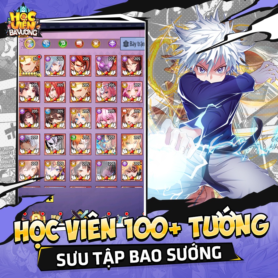 Học Viện Bá Vương Mobile: Game thẻ tướng quy tụ dàn nhân vật Anime/Manga nổi tiếng