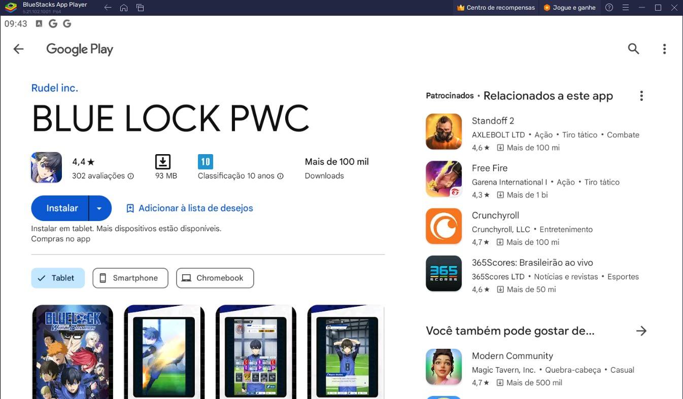 Como jogar o Blue Lock PWC no PC com o BlueStacks