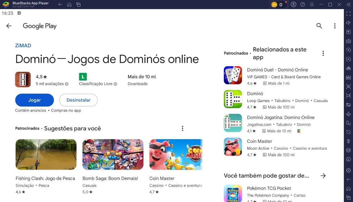 Como jogar jogos de Dominó－Jogos de Dominós online no PC com o BlueStacks