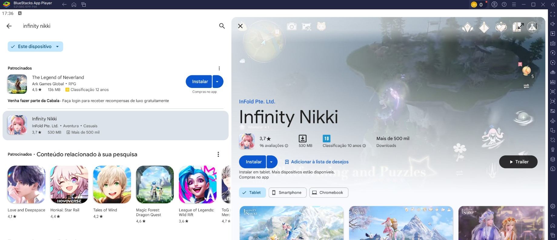 Como jogar Infinity Nikki no PC ou laptop com o BlueStacks