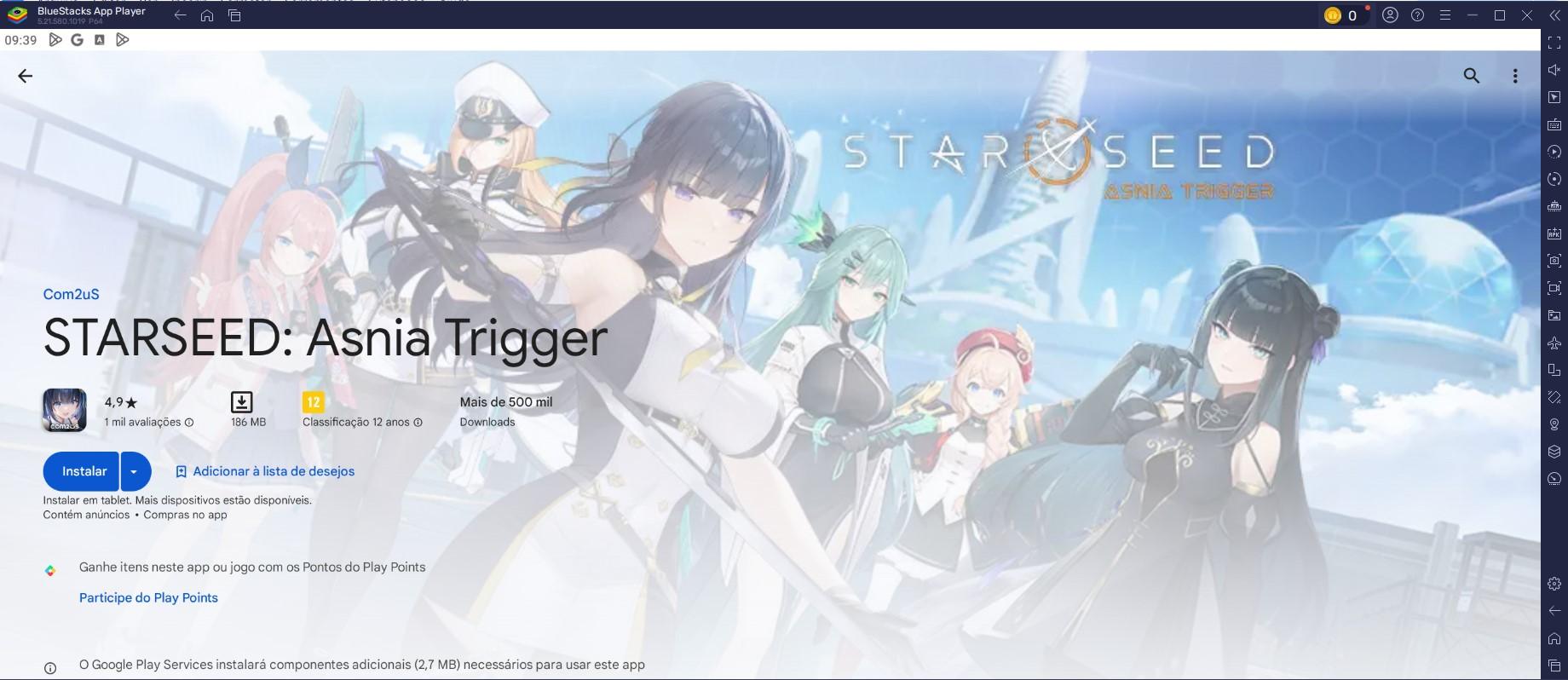 Como jogar STARSEED: Asnia Trigger no PC ou laptop com o BlueStacks