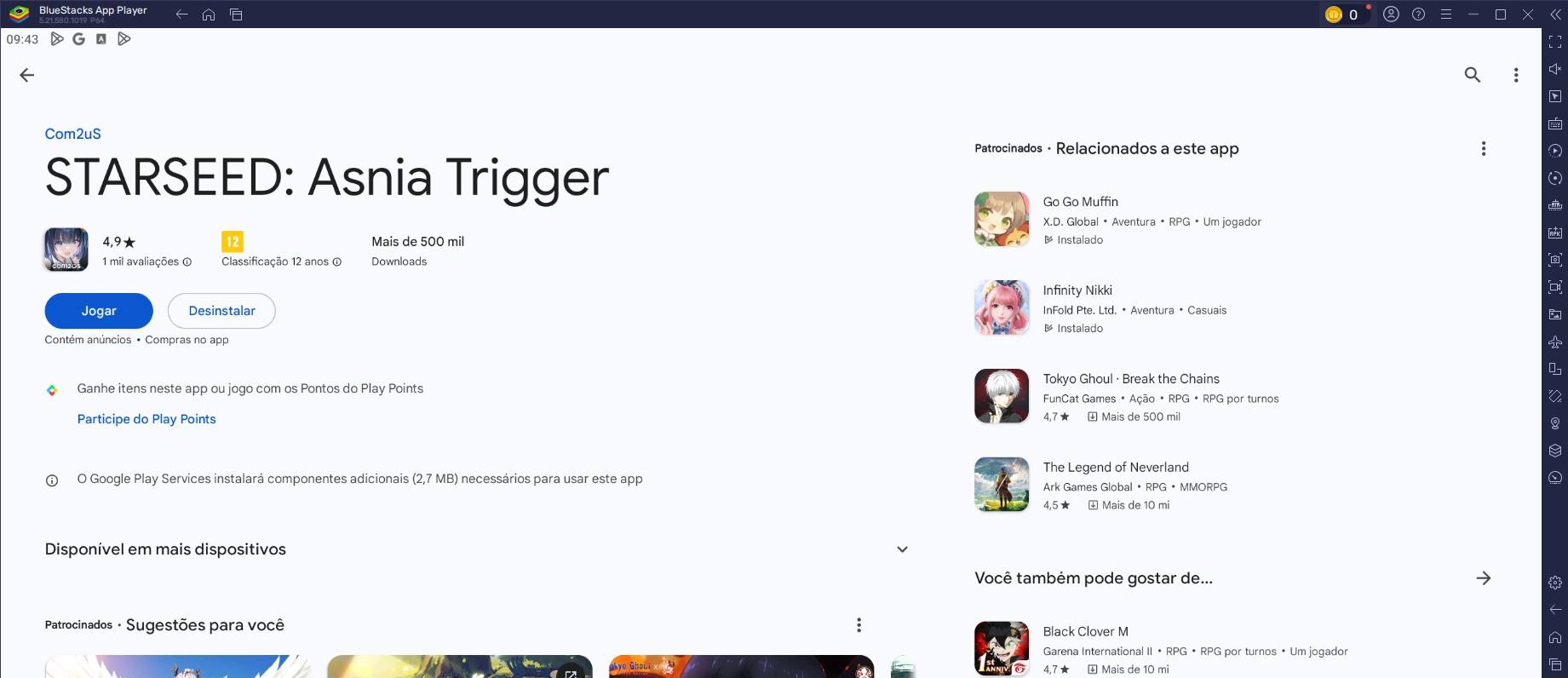 Como jogar STARSEED: Asnia Trigger no PC ou laptop com o BlueStacks