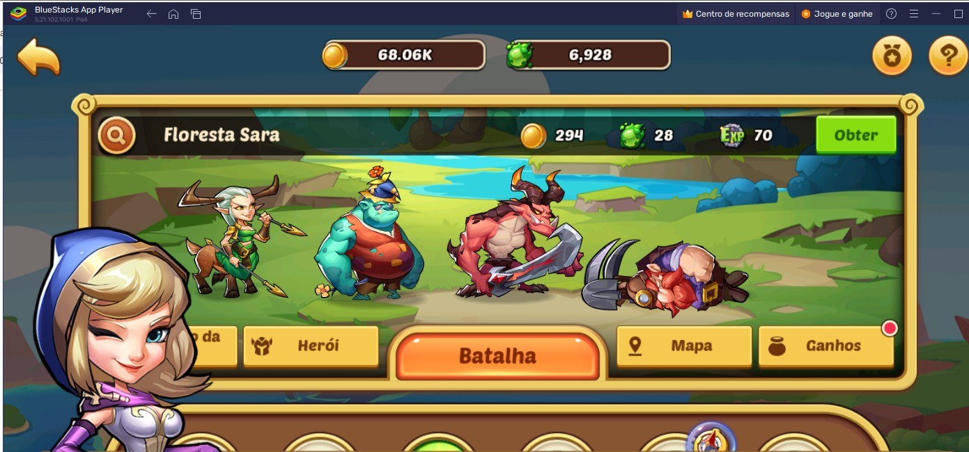 Etapas para jogar o Idle Heroes no PC com BlueStacks