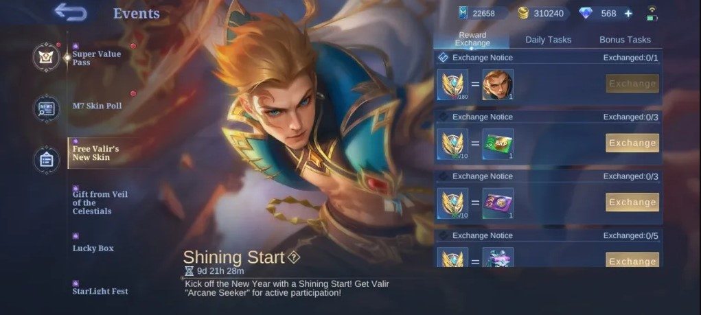 Guia de evento Shining Start em Mobile Legends: Bang Bang