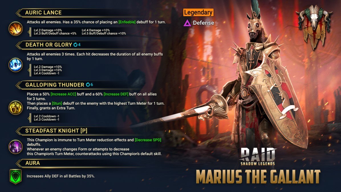 Raid: Shadow Legends - Guia de missões de progresso de Marius the Gallant