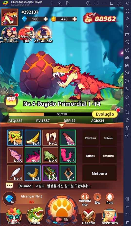 Red Dragon Legend-Hunger Chest - Guia de dinossauros para aumentar o poder de combate