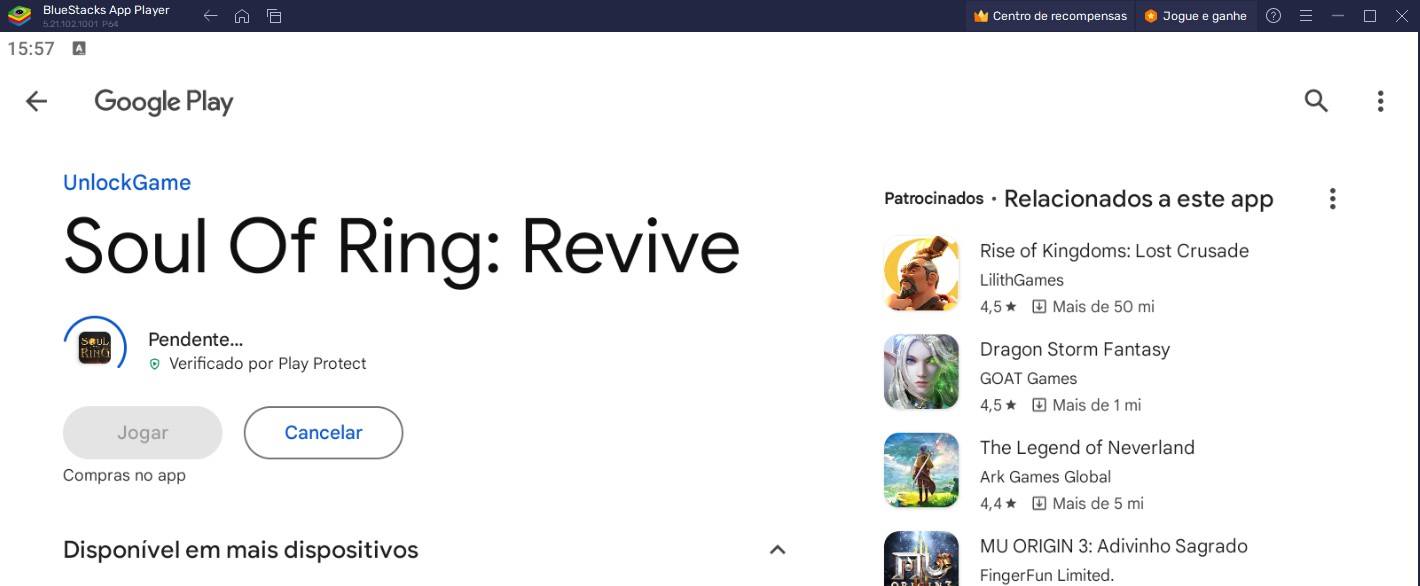 Como instalar e jogar Soul of Ring no computador com o BlueStacks