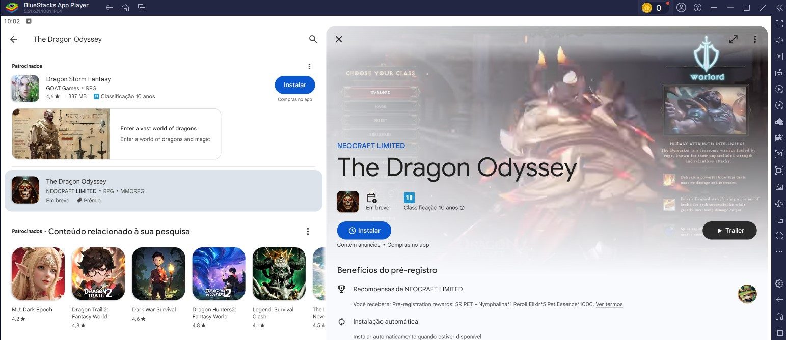 Como jogar The Dragon Odyssey no PC com o BlueStacks