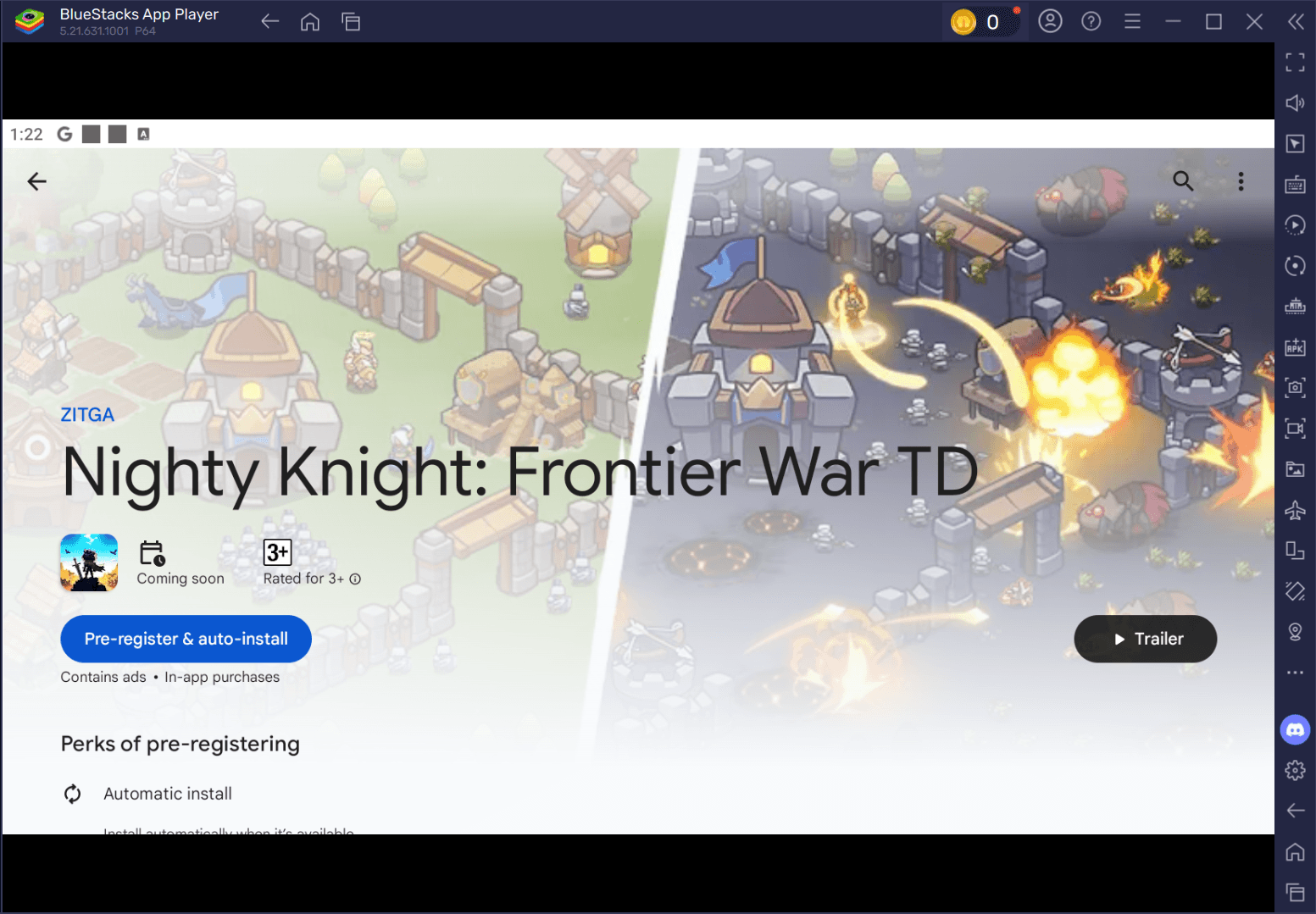 How to Install and Play Nighty Knight: Frontier War TD on PC with BlueStacks