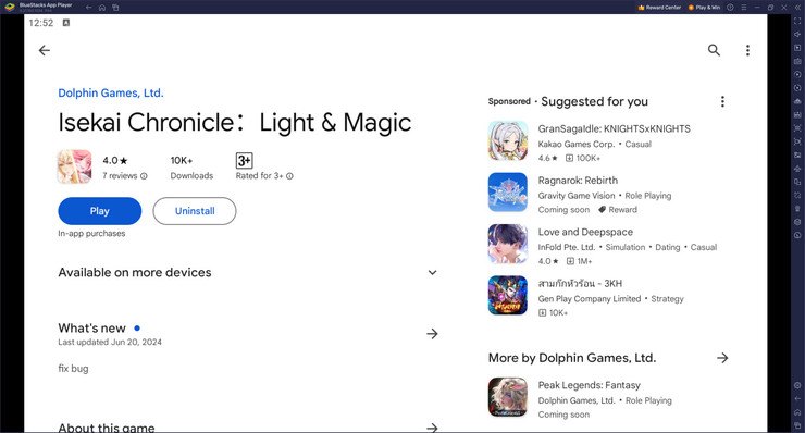 มาเล่นเกม Isekai Chronicle：Light &amp; Magic บน PC บนพีซีด้วย BlueStacks กันเถอะ