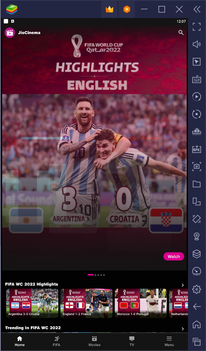 Download the JioCinema App on BlueStacks to Watch the FIFA World Cup in High Quality