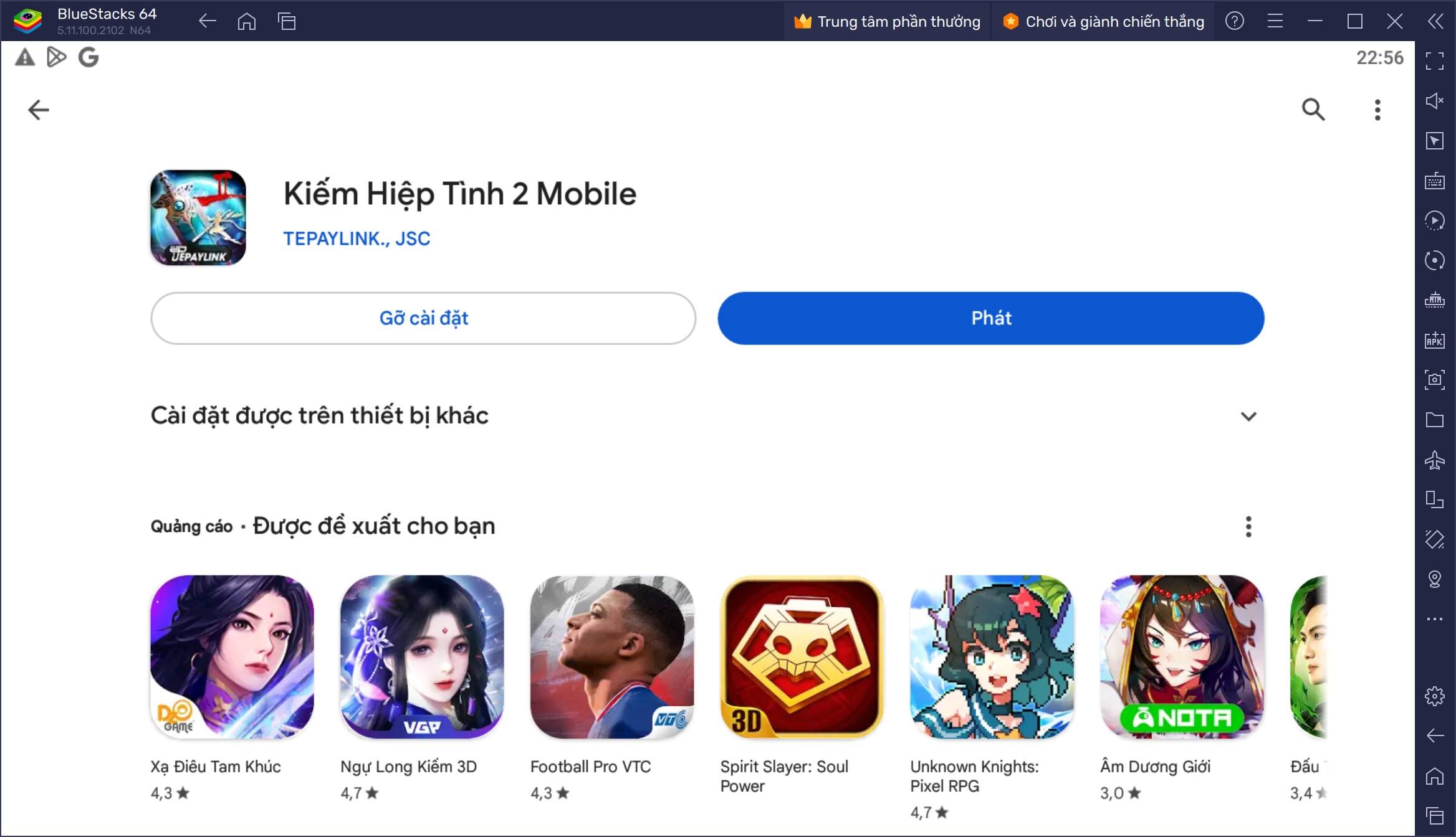 Trải nghiệm trấn phái giang hồ trong Kiếm Hiệp Tình 2 Mobile trên PC cùng BlueStacks