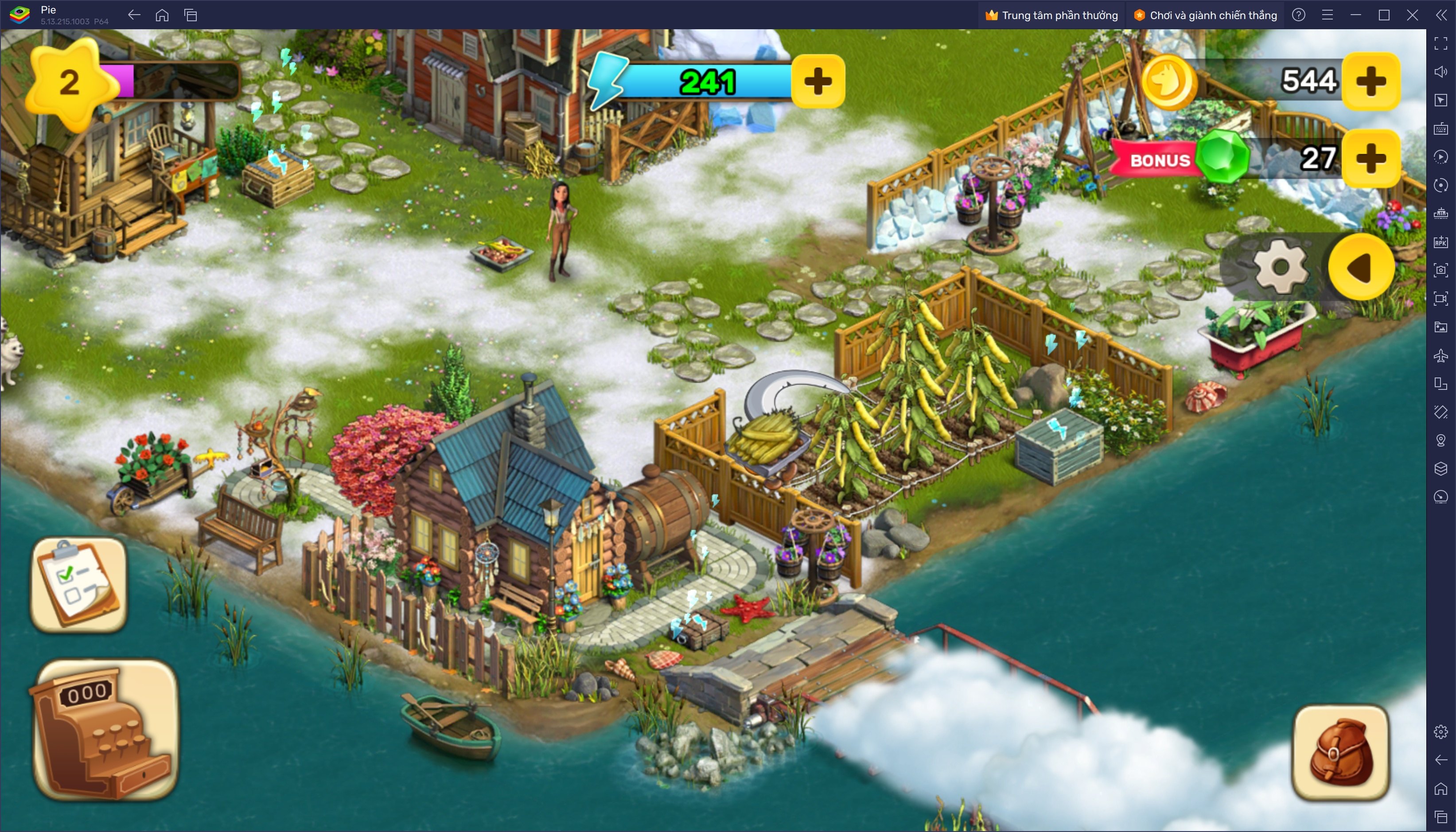 Về quê nuôi cá trồng rau khi chơi Klondike Adventures trên PC với BlueStacks