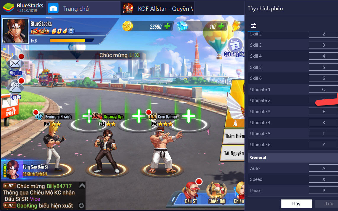 Hướng dẫn Chơi KOF AllStar – Quyền Vương Chiến trên PC với tính năng Game Controls