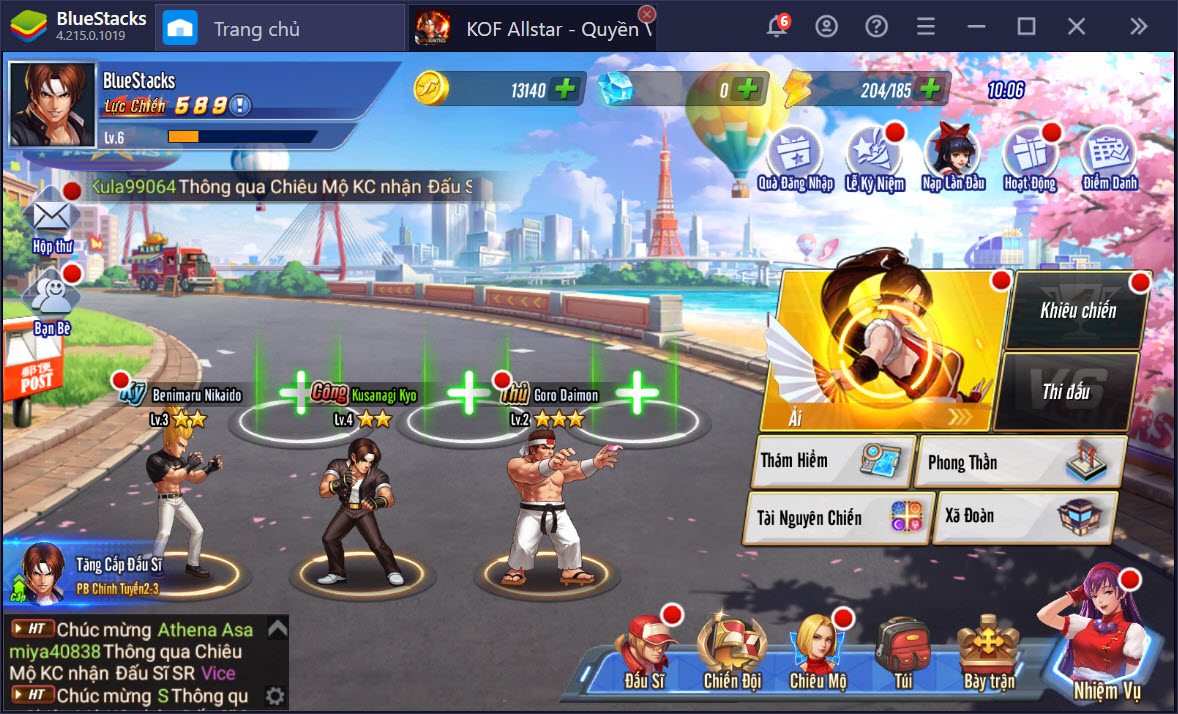 Du hành thế giới đấu sĩ KOF AllStar - Quyền Vương Chiến trên PC cùng BlueStacks