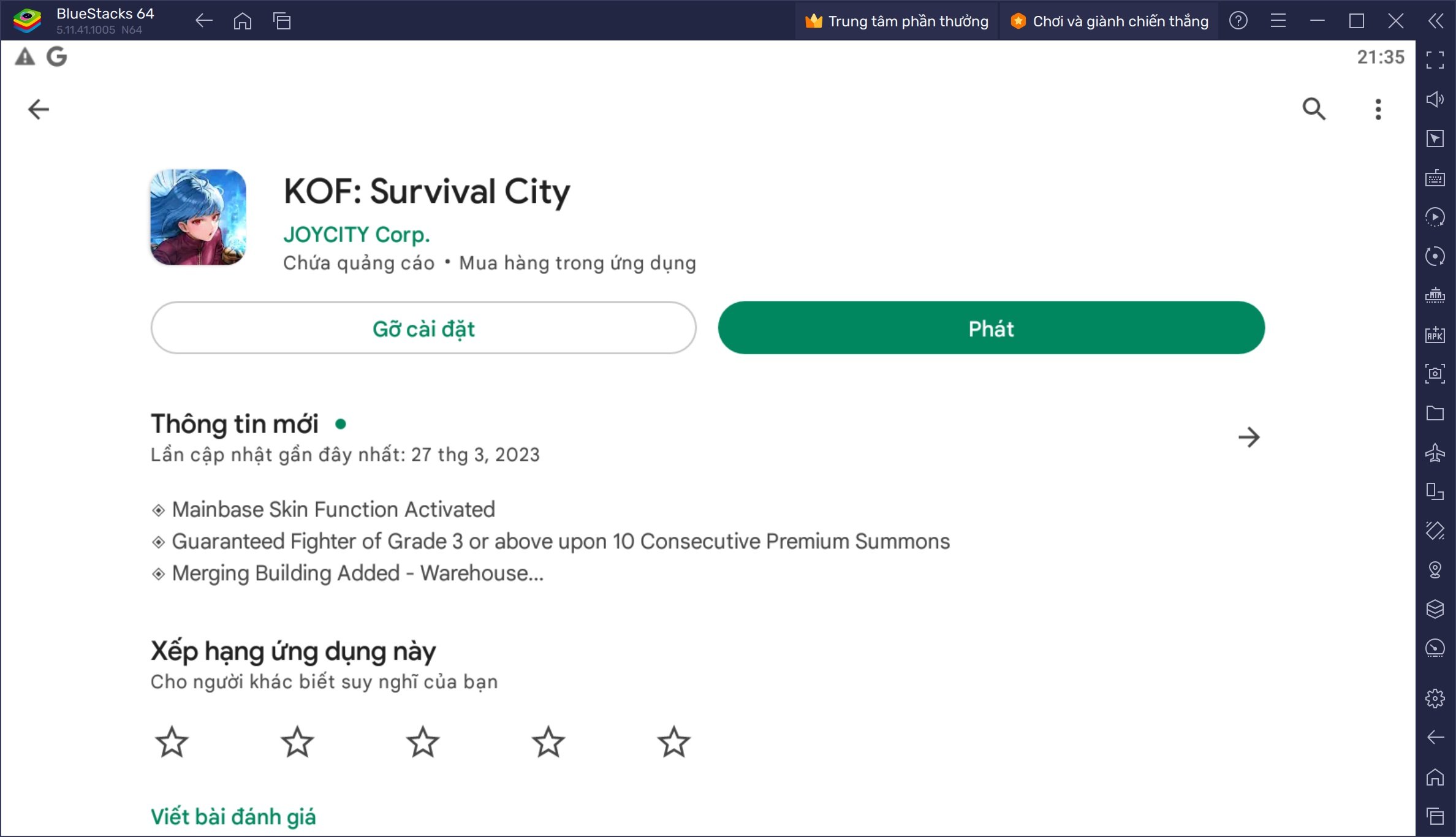 Cùng chơi game chiến thuật KOF: Survival City trên PC với BlueStacks