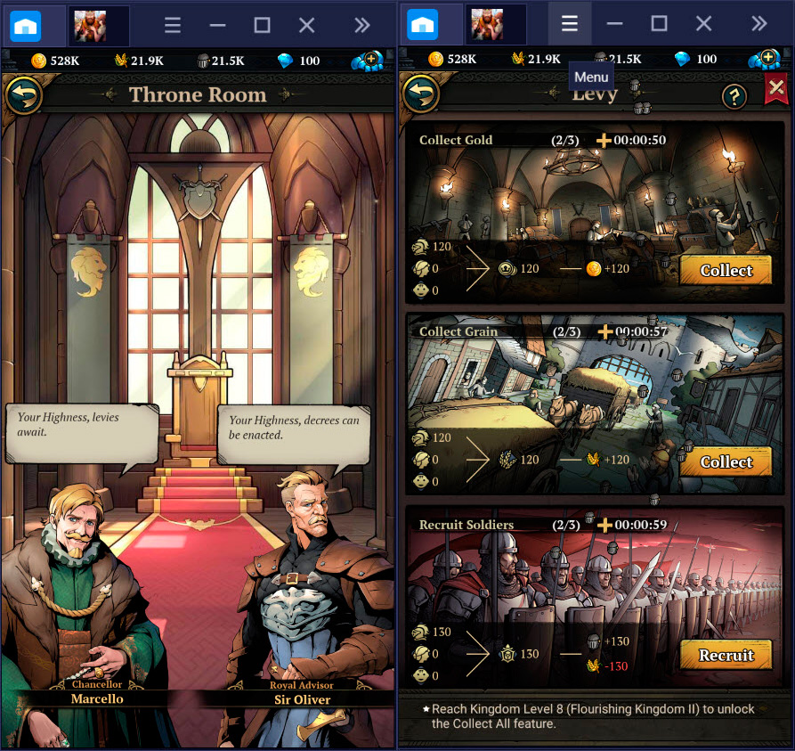 Hướng dẫn cơ bản chơi King's Throne: Game of Lust trên BlueStacks