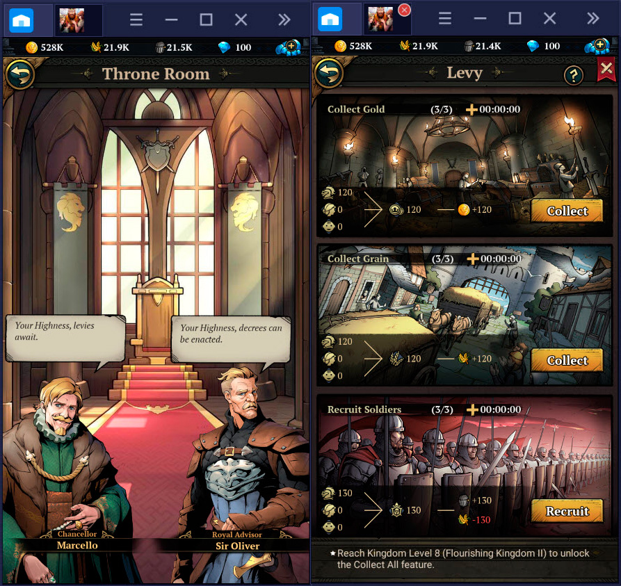 Hướng dẫn cơ bản chơi King's Throne: Game of Lust trên BlueStacks