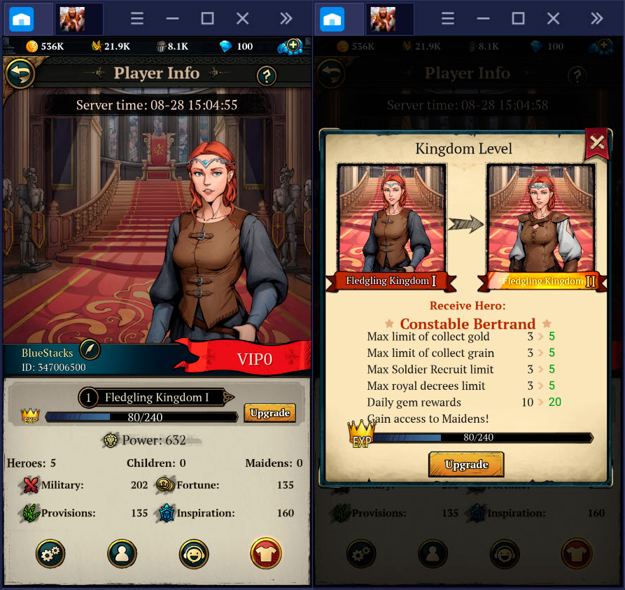 Hướng dẫn cơ bản chơi King's Throne: Game of Lust trên BlueStacks