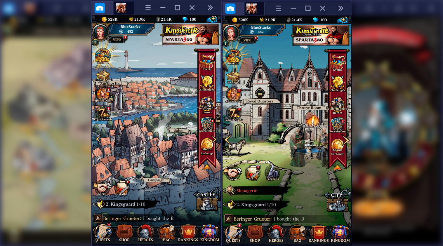 Hướng dẫn cơ bản chơi King’s Throne: Game of Lust trên BlueStacks