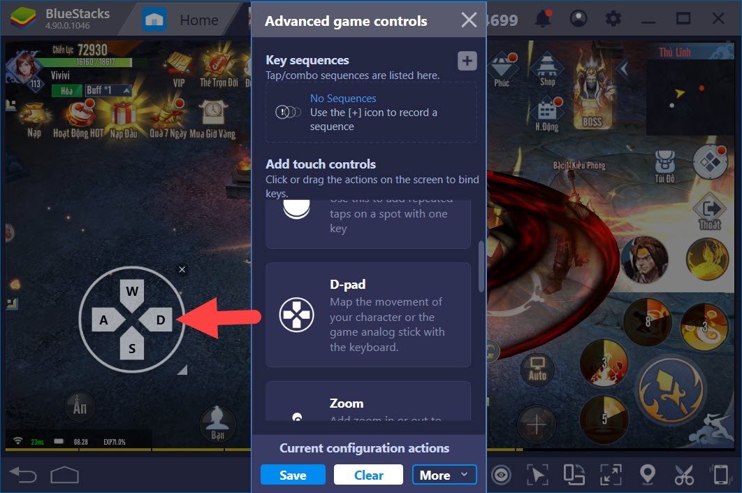 Thiết lập Game Controls chơi Kiếm Vương Truyền Kỳ với BlueStacks