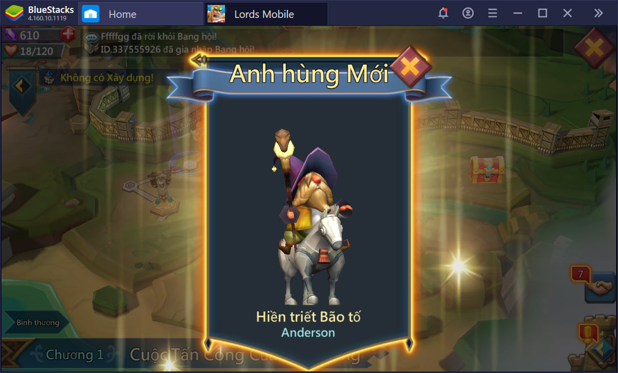 Cách chơi chế độ Anh Hùng trong Lords Mobile