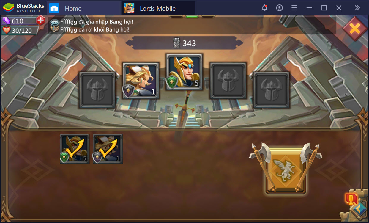 Cách chơi chế độ Anh Hùng trong Lords Mobile