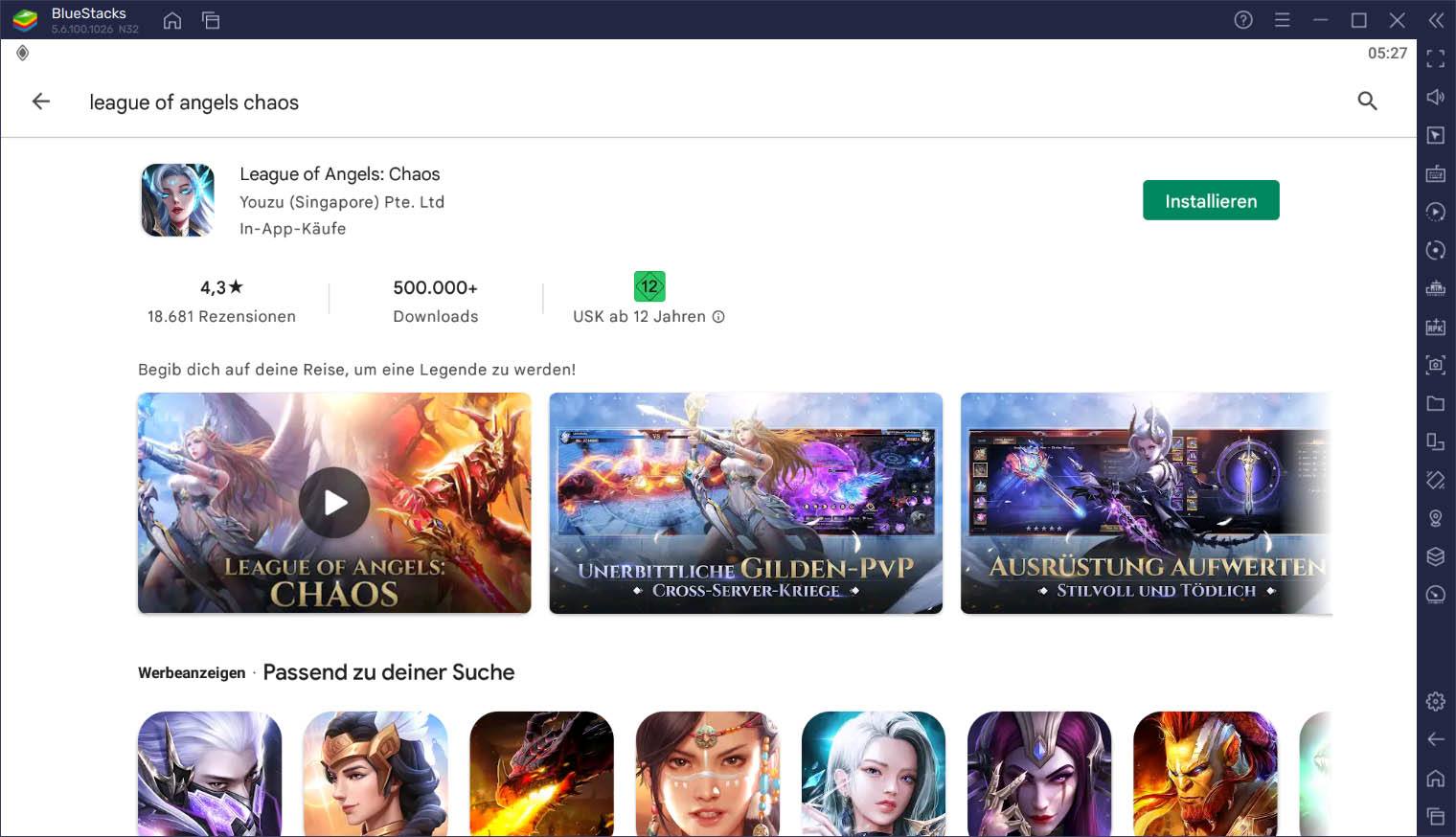 So spielst du League of Angels: Chaos auf dem PC mit BlueStacks