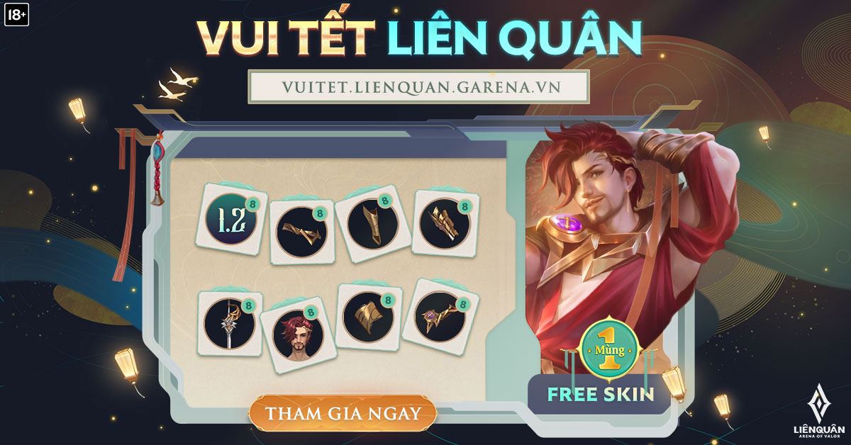 Liên Quân Mobile tặng thưởng skin mới nhân dịp Tết Nhâm Dần 2022