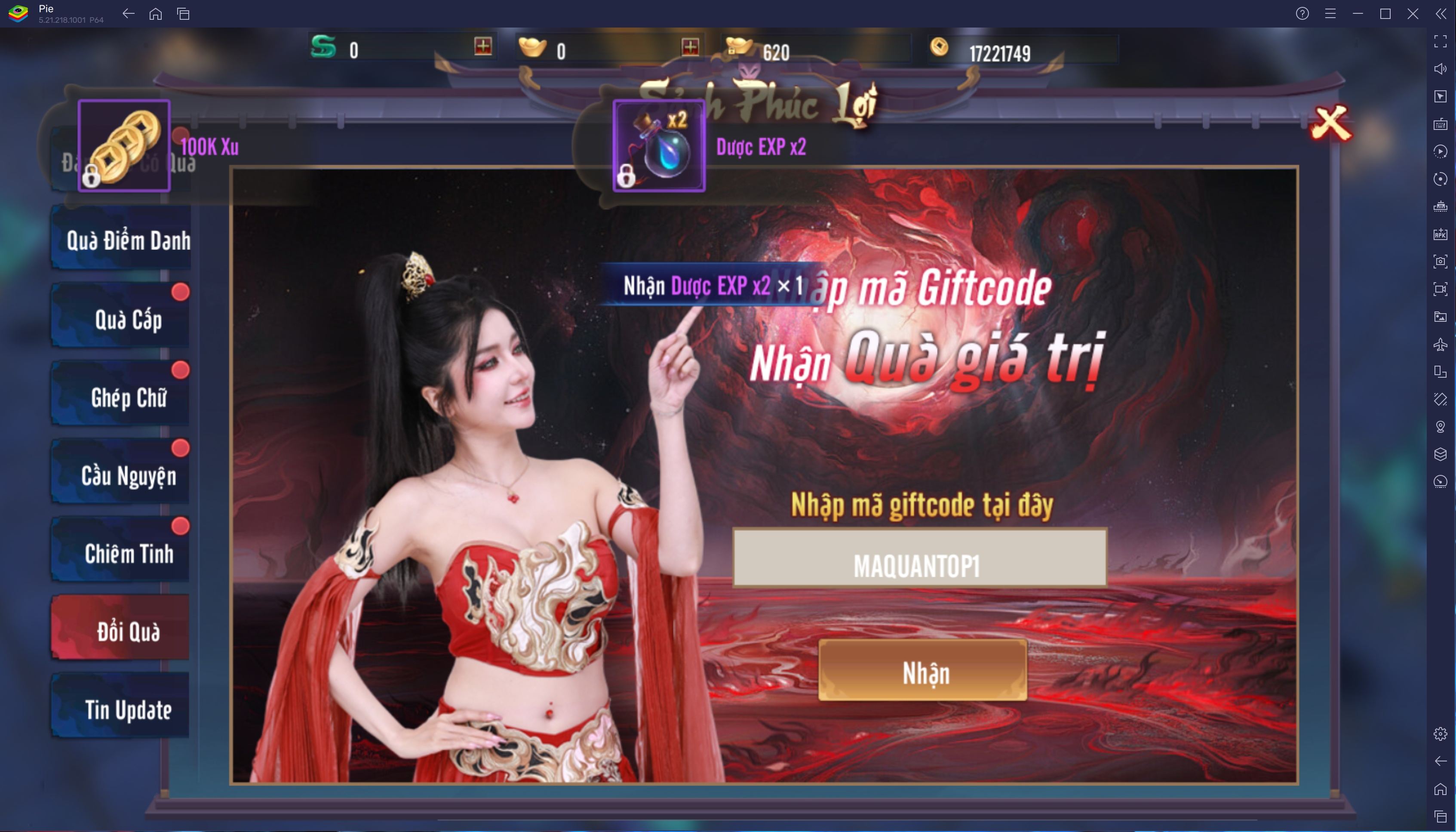 Hướng dẫn nhập giftcode nhận quà khi chơi Ma Quân trên PC với BlueStacks