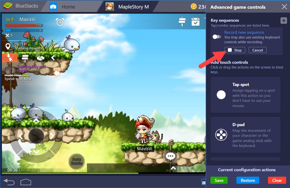 Áp dụng tính năng mới Combo Key của BlueStacks chơi game MapleStory M