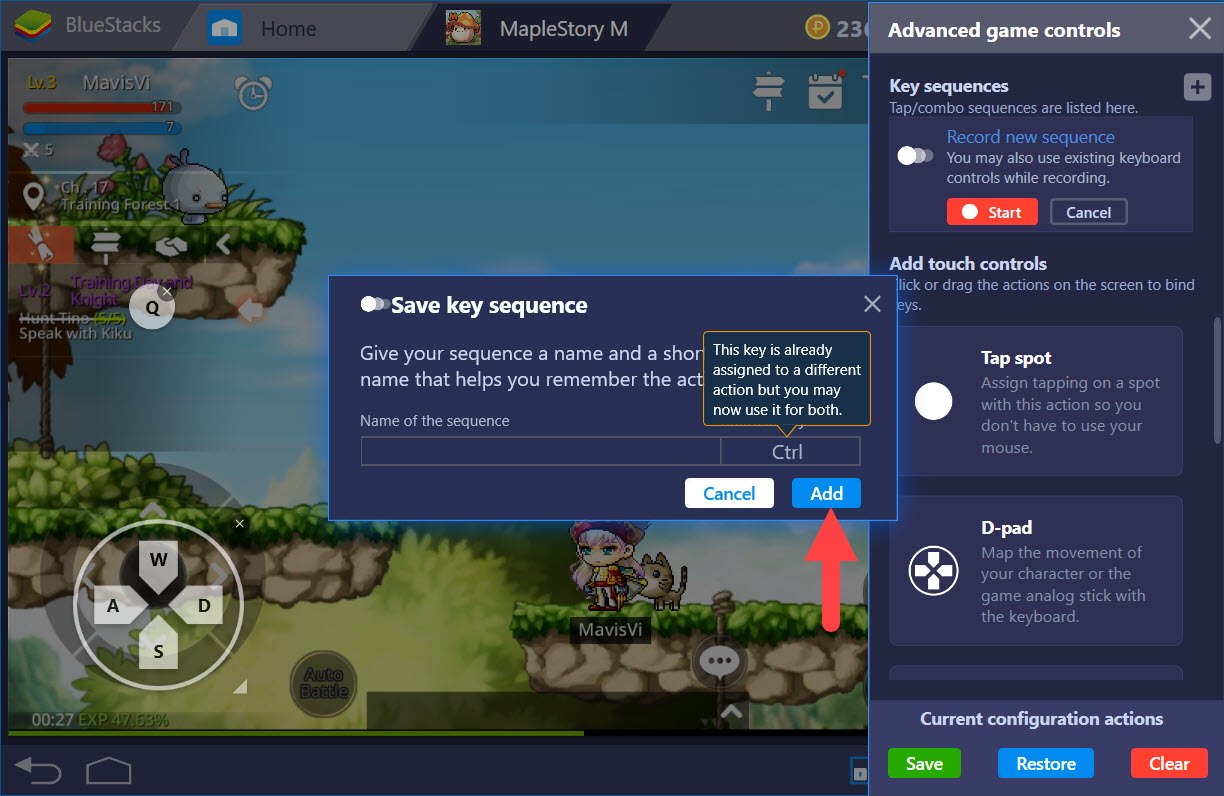 Áp dụng tính năng mới Combo Key của BlueStacks chơi game MapleStory M