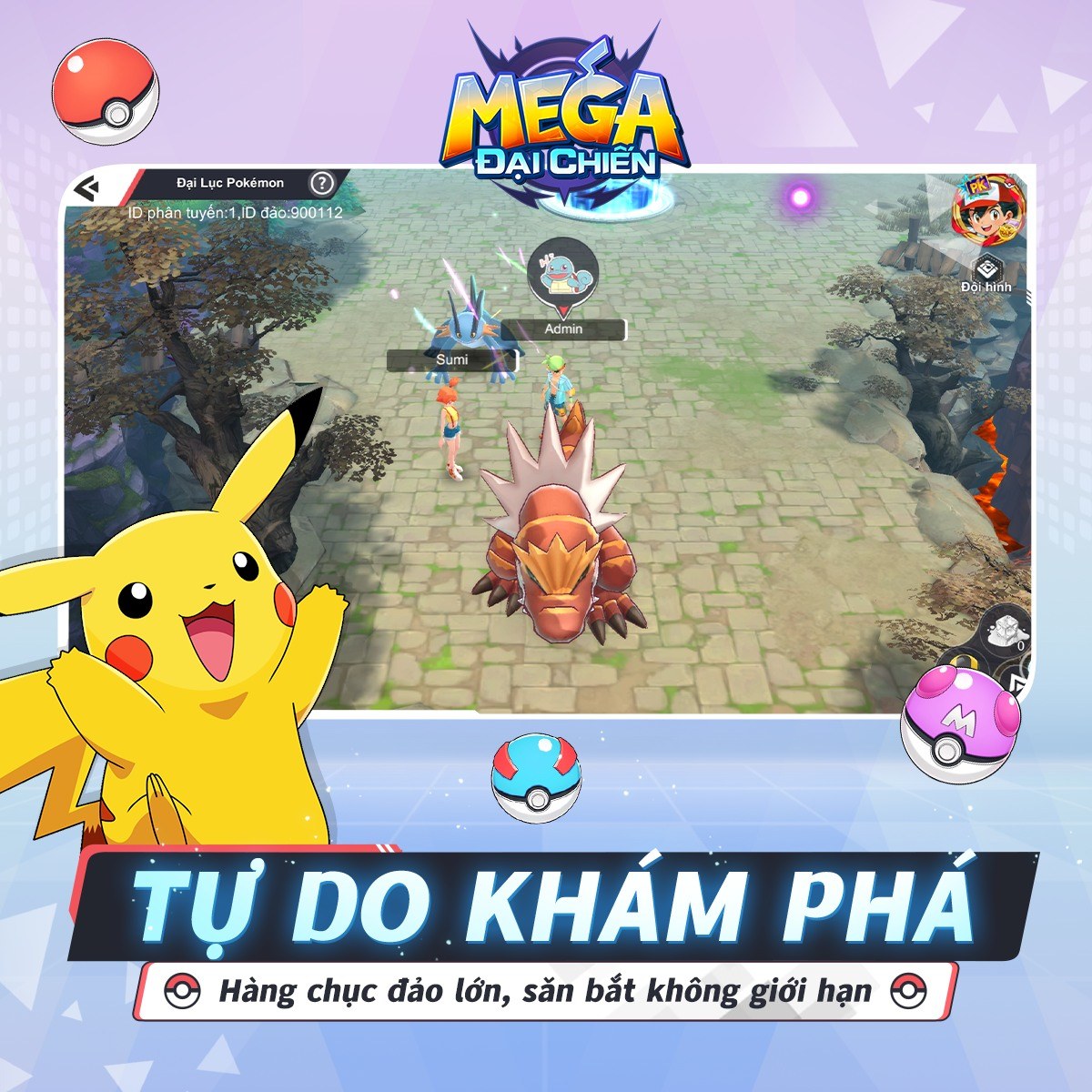 Mega Đại Chiến: Game Pokémon 3D mới với tính năng giao dịch tự do