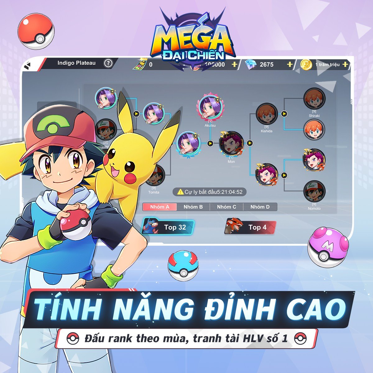 Mega Đại Chiến: Game Pokémon 3D mới với tính năng giao dịch tự do