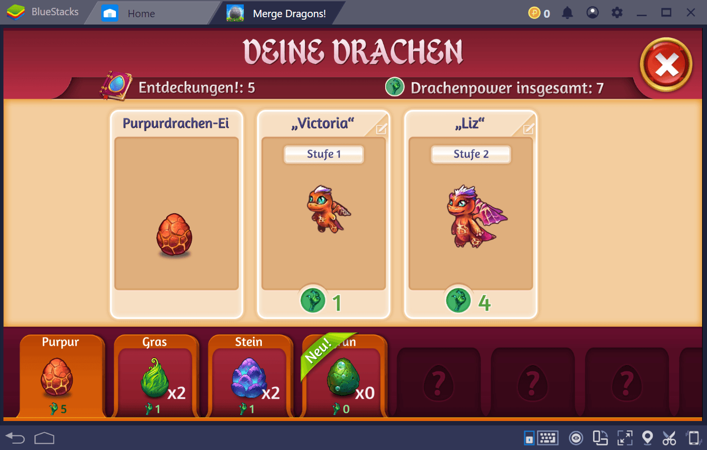 Merge Dragons ist das Kombinationsspiel