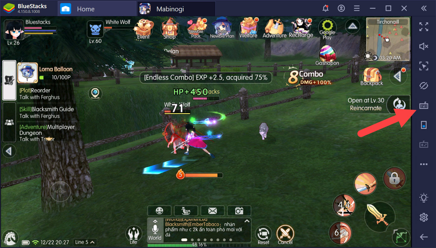 Thiết lập chơi Mabinogi-Fantasy Life tối ưu với Game Controls của BlueStacks