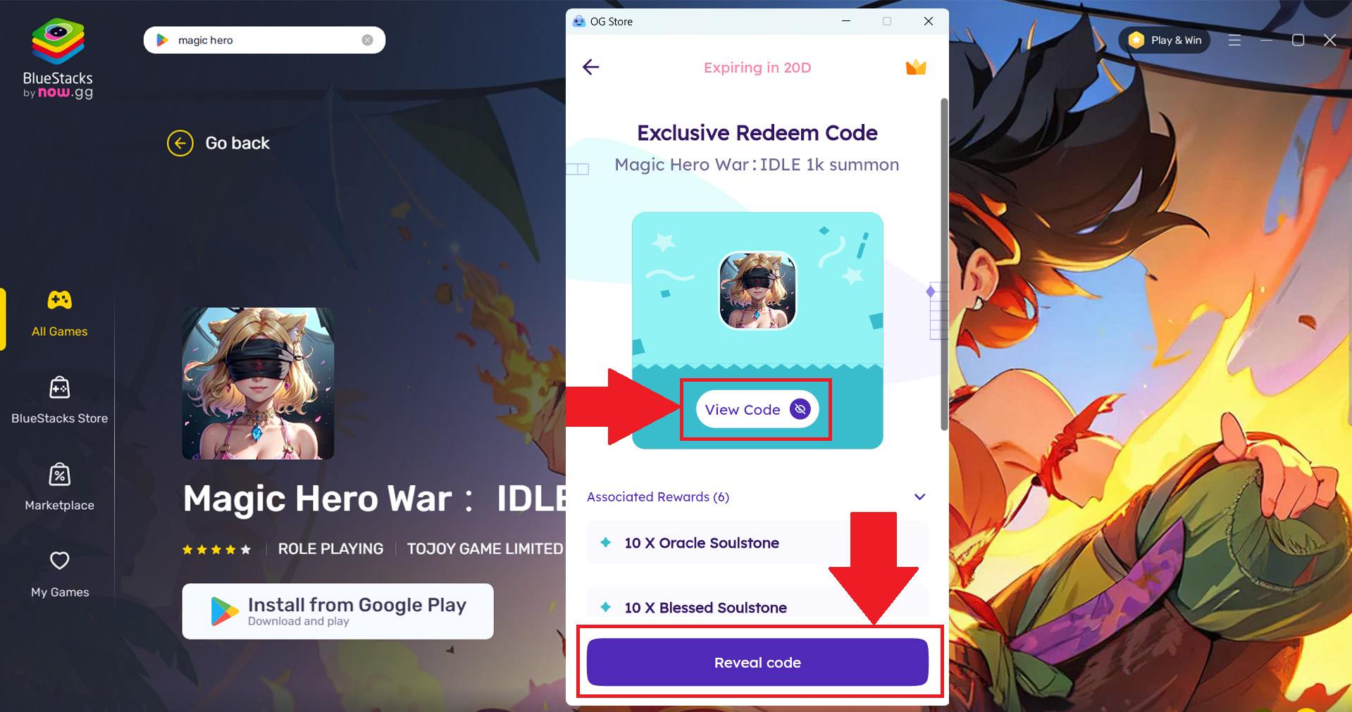 Tổng hợp giftcode độc quyền Magic Hero War dành cho game thủ BlueStacks