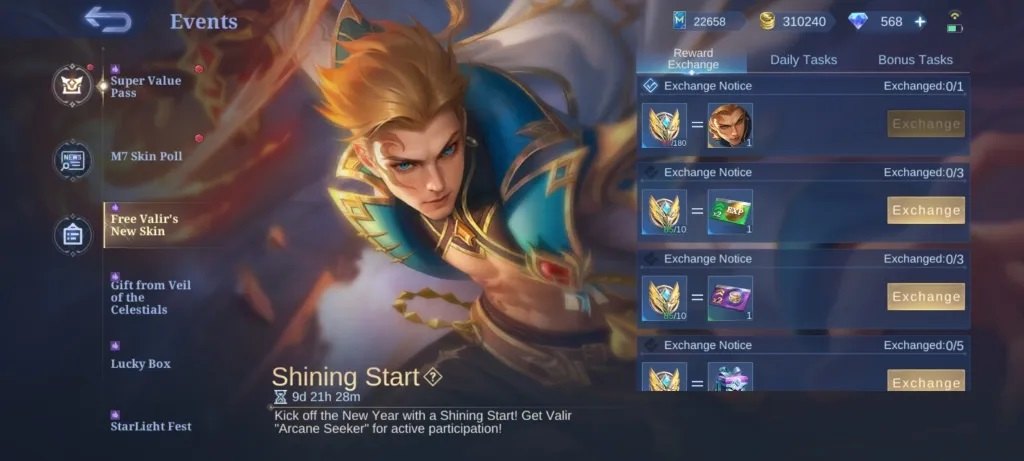 Ивент Shining Start в Mobile Legends: Bang Bang — все события с января по февраль 2025 года