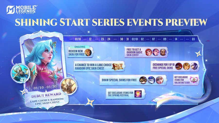 Mobile Legends: Bang Bang Bagi-Bagi Banyak Hadiah Gratis Lewat Event Shining Starts Series!