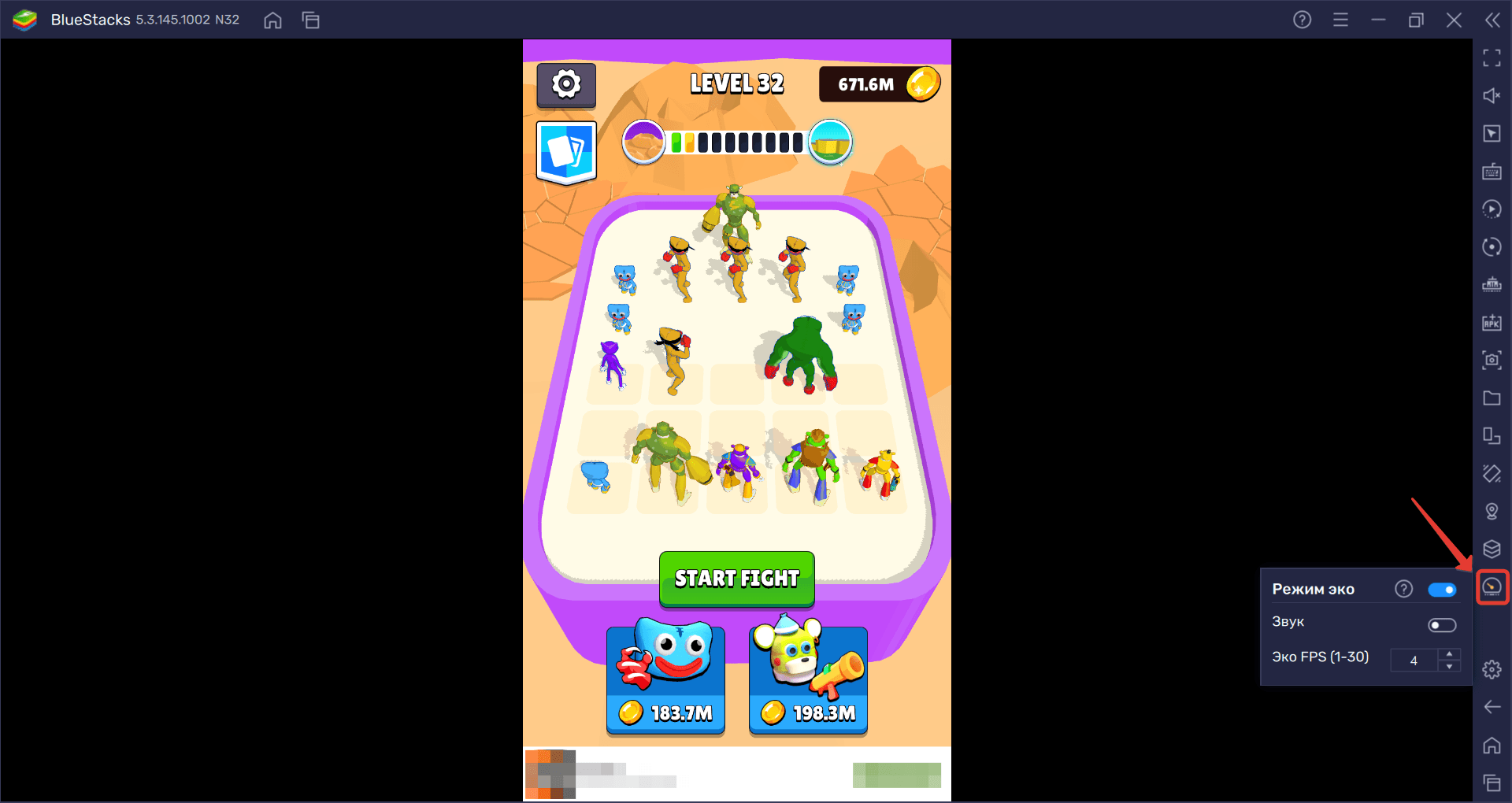 Инструменты BlueStacks для игры в Merge Monster: Frog Evolution на ПК