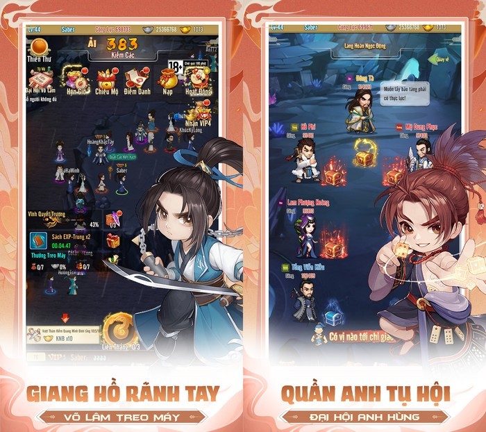 Mộng Võ Lâm AFK: Game đấu tướng kiếm hiệp ra mắt 15/7