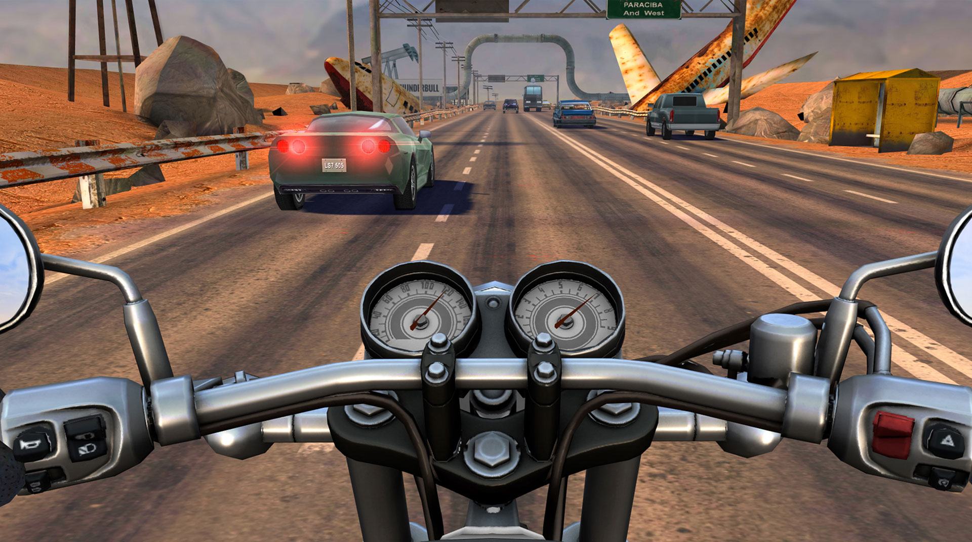 moto rider in traffic